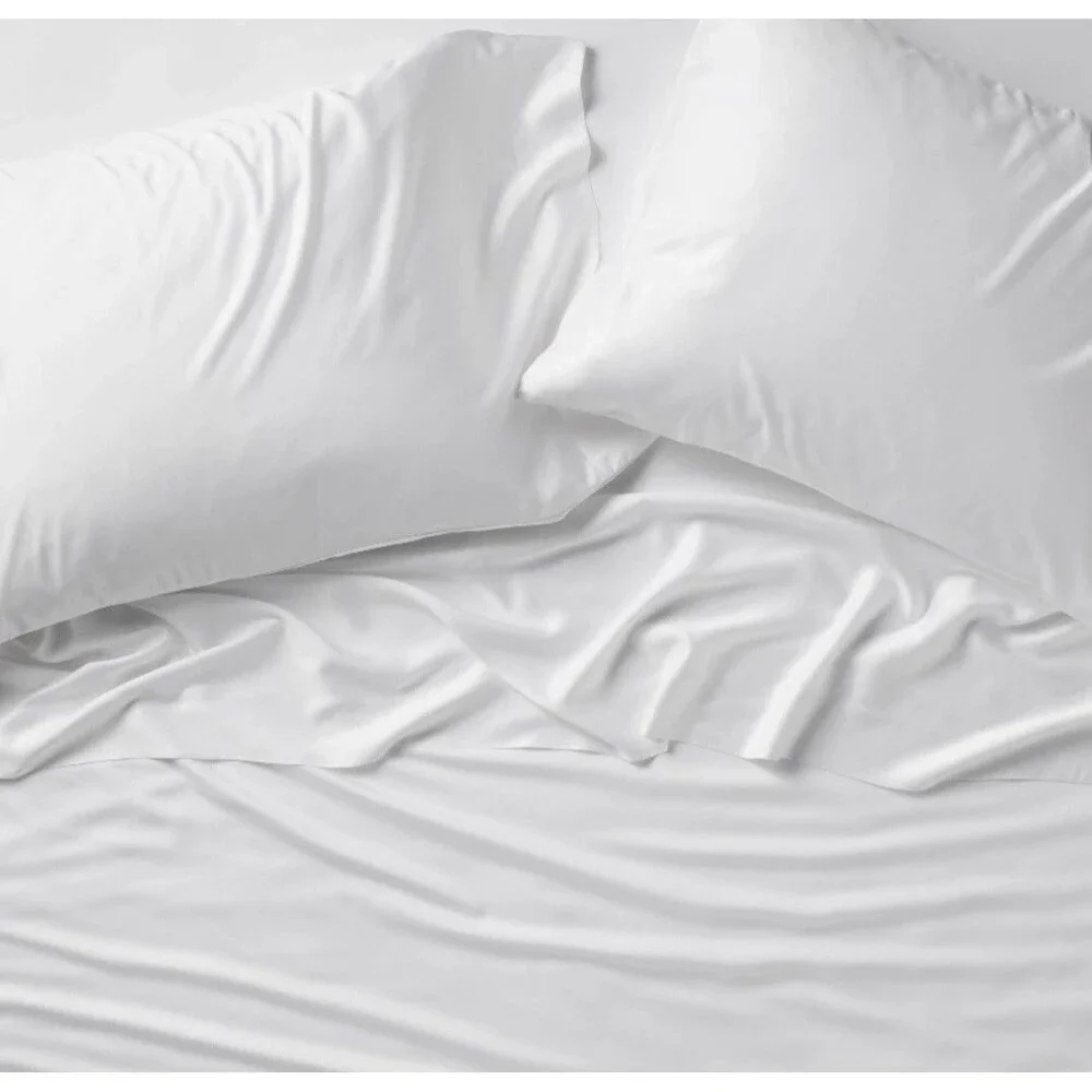Full 400 Thread Count Rayon from Bamboo Sheet Set White - Casaluna NEW
